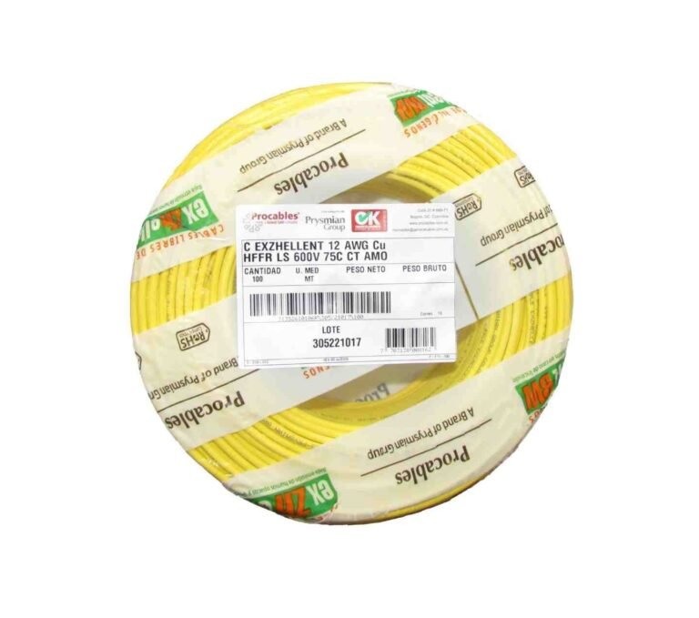 Cable 12 Numero 12 Calibre 12 AWG Libre de halogenos LS HF HR Freetox Procables Centelsa Exzhellent BW A