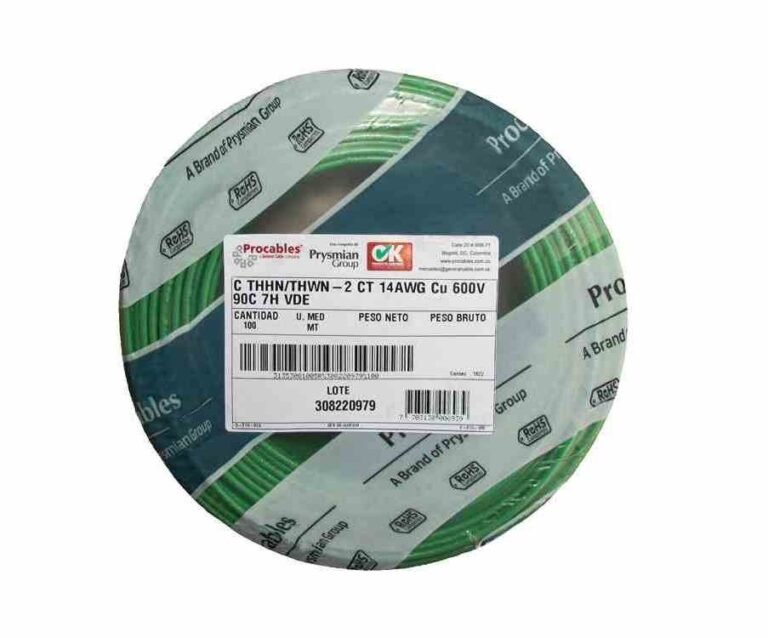 Cable 600V THHN 14 AWG verde